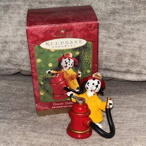 Dalmatian Dog with Fire Hydrant DOUSIN' DALMATIAN Hallmark Ornament Year 2000